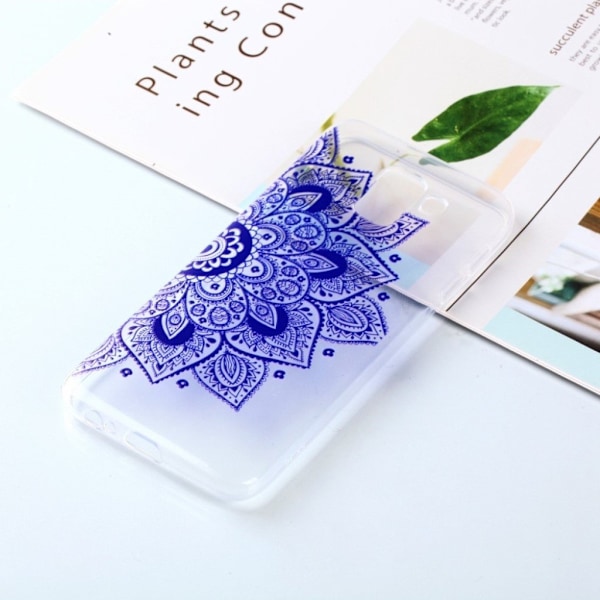 Samsung Galaxy J6 (2018) mobilskal TPU mönster mjuk - Halv blomma Blå