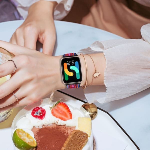 Samsung Galaxy Fit3 SM-R390 Elastiskt Armband Mönster Design Klockarmband (Svart Spänne) - 15 multifärg