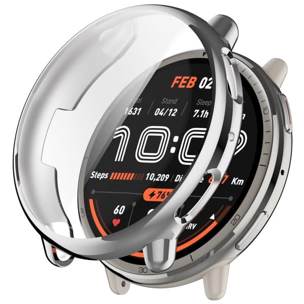 Huami Amazfit Active 2 (A2437) Klockfodral Fulltäckande Flexibelt Flexibelt Galvaniseringsskydd - Silver Silvergrå