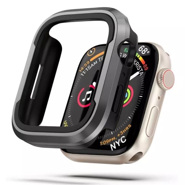 Apple Watch (41mm) metallinen suojus - Musta / Harmaa Black
