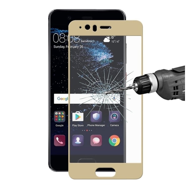 HAT PRINCE Huawei P10 Plus temperoitu suojalasi koko näytölle Gold