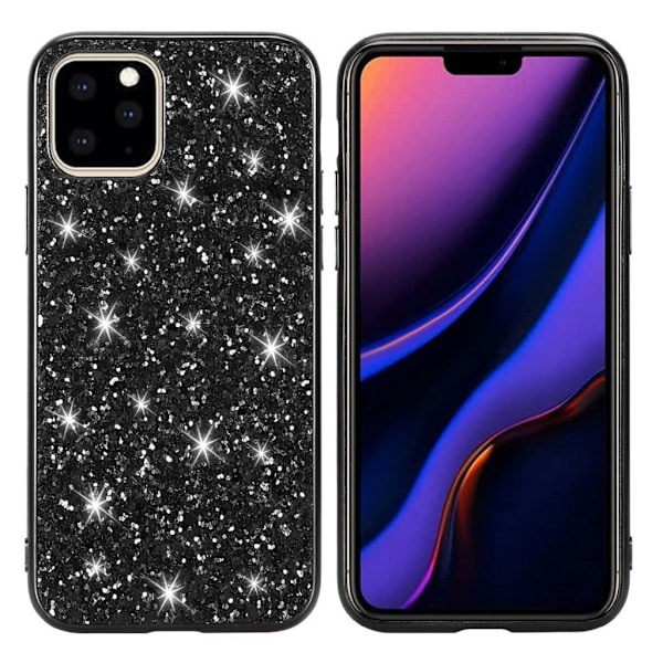 Glitter etui til iPhone 11 Pro Max - Sort Black