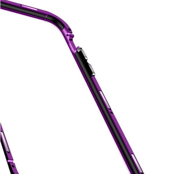 R-JUST RJC-11 Alu/Glasfodral - iPhone 11 Pro Max - Svart + Lila Lila