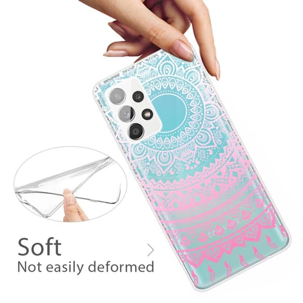 Deco Samsung Galaxy A32 Suojakotelo - Pinkki / Valkoinen Mandala Pattern Multicolor