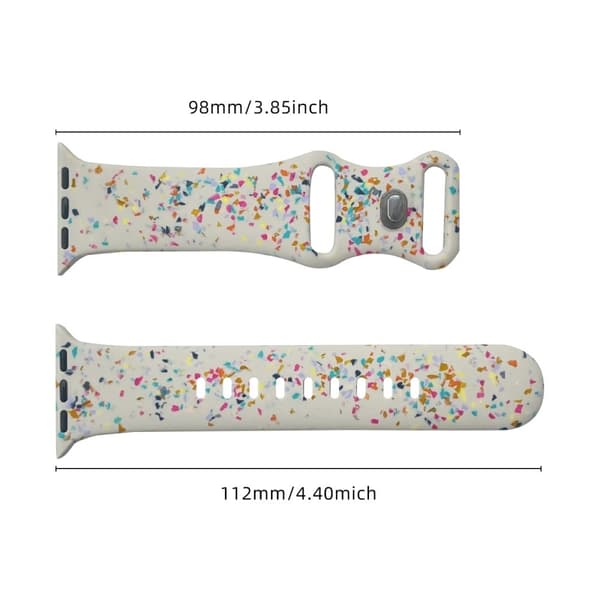 Pattern Band Apple Watch Universal 49mm/45mm/42mm silikone urrem - Stjernelys White