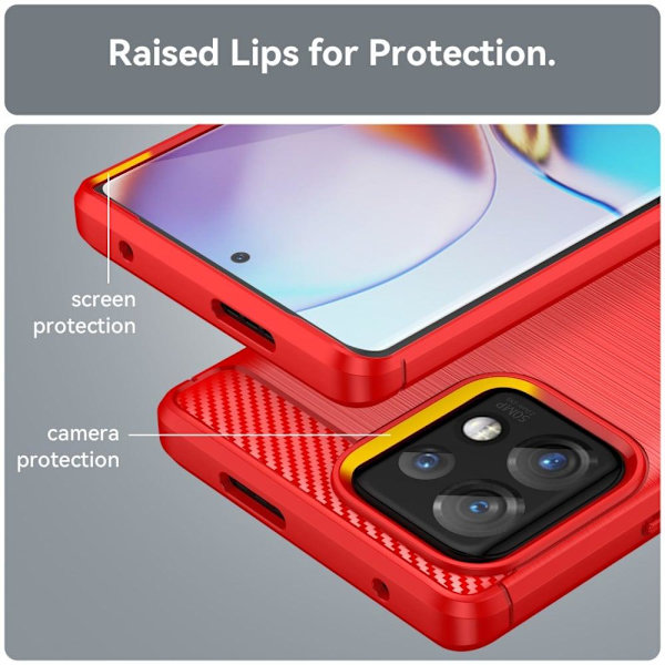 Carbon Flex Etui Motorola Moto X40 / X40 Pro / Edge Plus (2023) - Rød Red