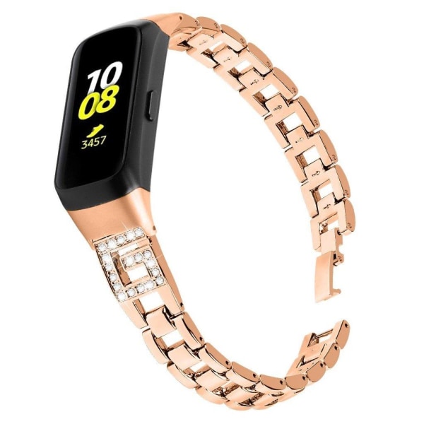 Samsung Galaxy Fit G-muotoinen rombin muotoinen ruostumattomasta teräksestä valmistettu ranneke - Kulta Gold