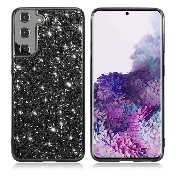 Glitter Samsung Galaxy S21 Plus Etui - Sort Black