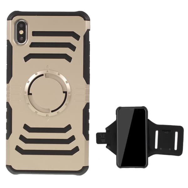 iPhone 9 Plus beskyttelses deksel av hybrid materiale og armbånd - gull Gold