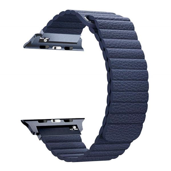 Apple Watch serie 4 44mm split læderurrem - blå Blue