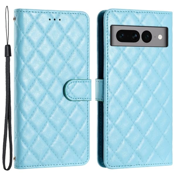 Toimiva rombinen lompakkokotelo Google Pixel 7 Pro - Tummansininen Blue