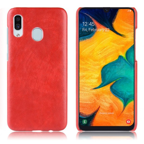 Samsung Galaxy A40 litchi päällystetty kotelo - Punainen Red