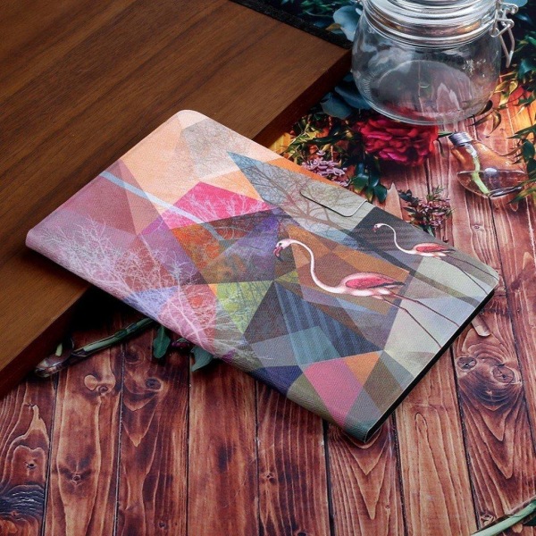 iPad 10.2 (2019) Stilfuldt mønster læder flip etui - Flamingo Multicolor