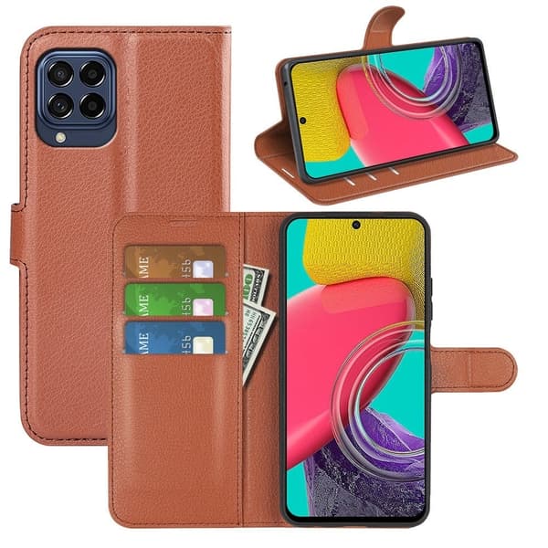 Classic Samsung Galaxy M53 5G flip etui - Brun Brown