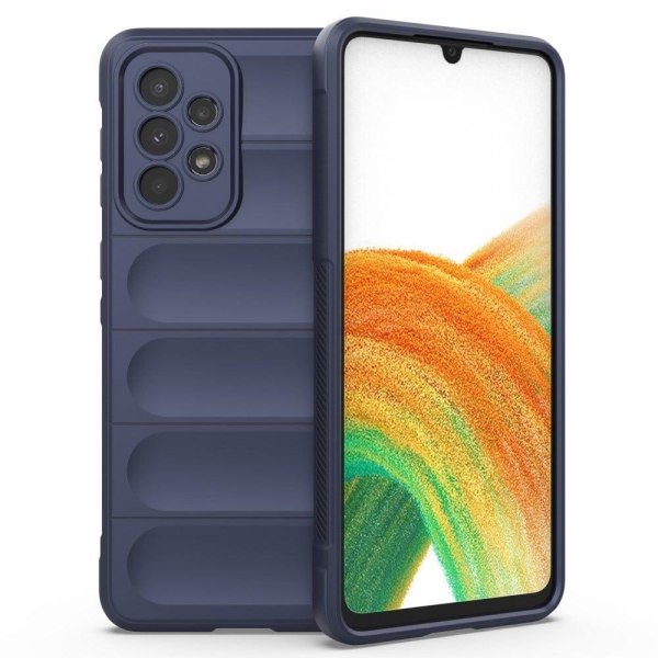 Pehmeä kahva muotoiltu kuori Samsung Galaxy A73 - Tummansininen Blue