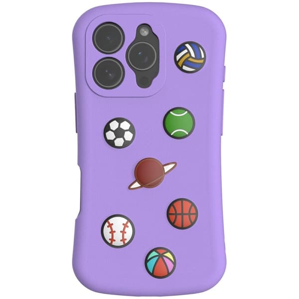 iPhone 16 Pro-etui Galaxy Series Pattern EVA Anti Drop Phone Cover - Lilla Purple