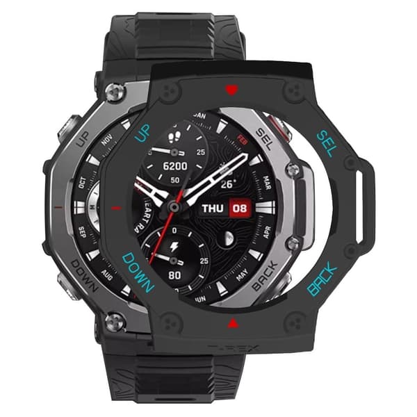 Huami Amazfit T-Rex 3 Watch Case Drop-Proof Hard PC Cover - Sort / Rød / Blå Blue