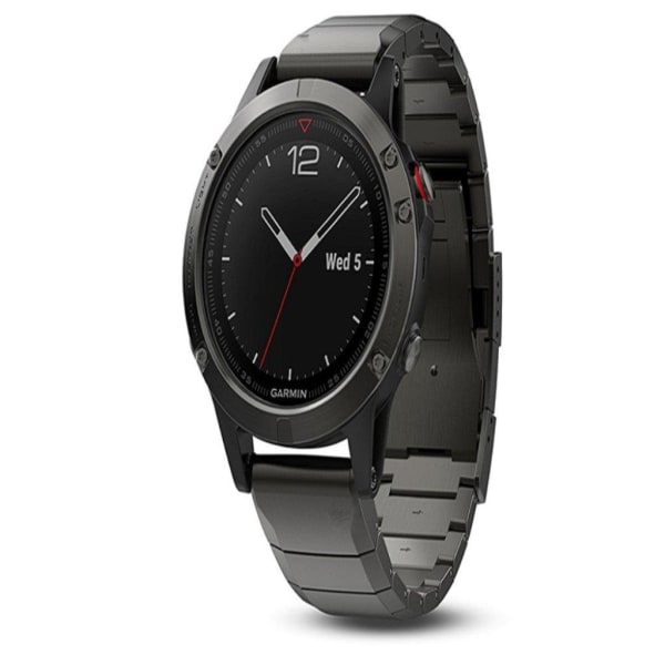 Garmin Fenix 5 Ruostumaton Teräs Vaihto Ranneke Kellolle - Musta Black