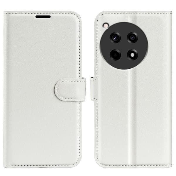 Klassisk OnePlus 12R / OnePlus Ace 3 flip etui - Hvid White