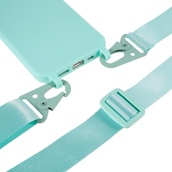 Tyndt TPU etui med mat finish og justerbar strop til iPhone 13 Pro Max - Mørkegrøn Green