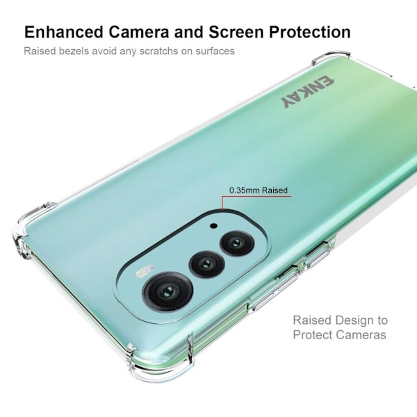ENKAY klart faldsikkert etui til Motorola Moto Edge 2022 Transparent