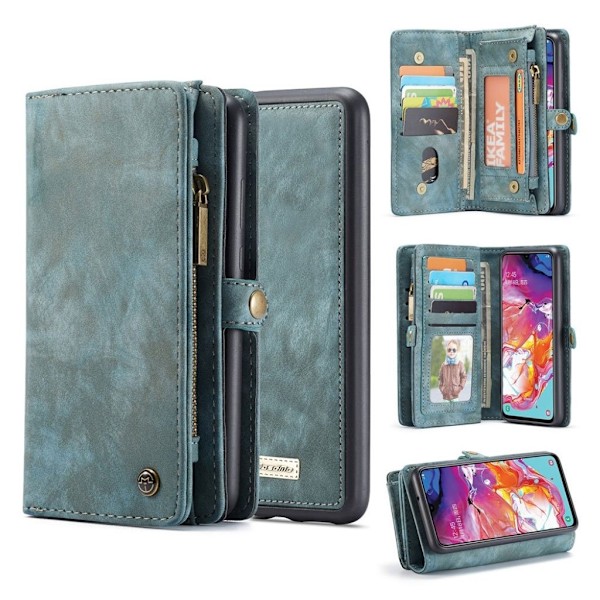 CaseMe Samsung Galaxy A70 Zipper Wallet Etui - Blå Blue