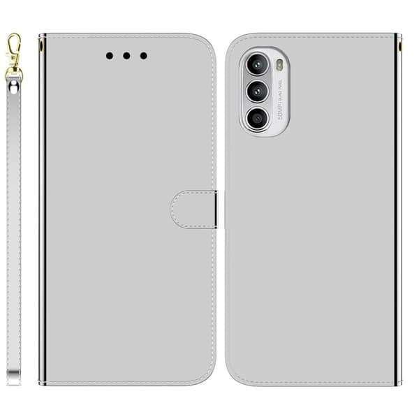 Mirror Motorola Moto G52 fodral - Silver/Grå Silvergrå