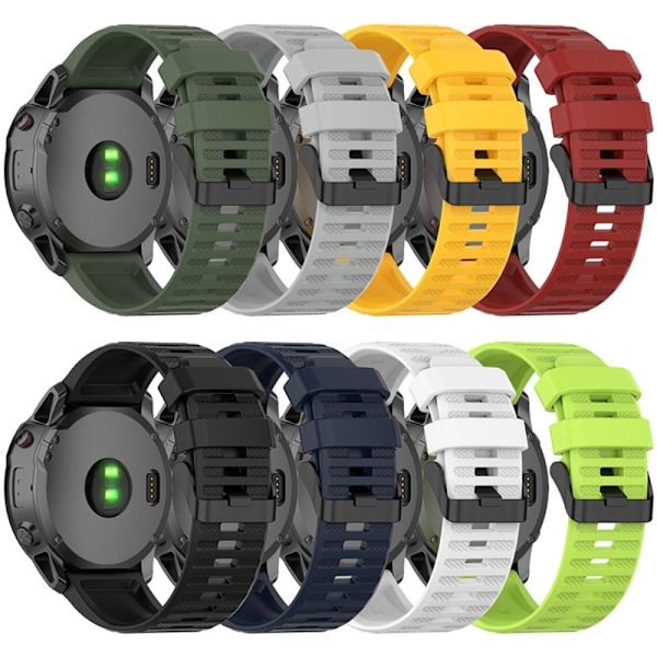 22 mm Garmin Forerunner 945 / Fenix 6 / 5 silikone urrem - Hvid White