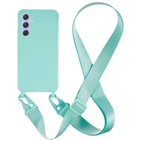Tunt flexibelt Samsung Galaxy S24 skal med matt finish och justerbar rem - Mintgrön Grön