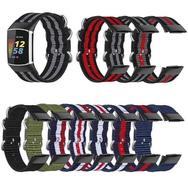 Fitbit Charge 5 elastinen nailon kellonhihna - Armeijan Vihreä Green