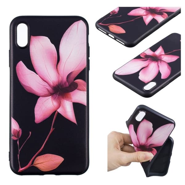 iPhone Xs Max präglat mjukt fodral - Vacker Blomma Rosa
