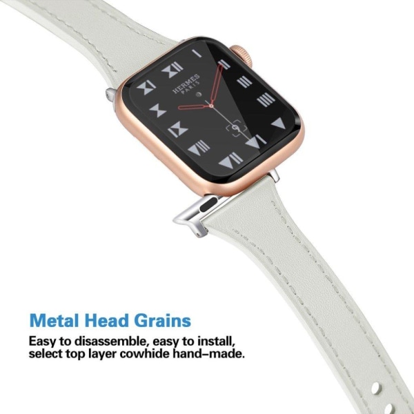 Apple Watch Series 5 40mm ægte læder Urrem - Hvid White