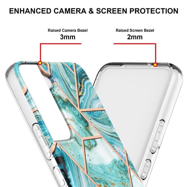 Marmormotiv Samsung Galaxy S22 skal - Blå Blå