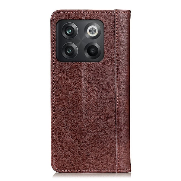 Äkta läder OnePlus Ace Pro / OnePlus 10T fodral med magnetisk stängning Brun