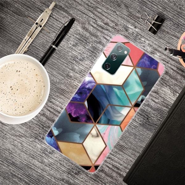Marble Samsung Galaxy S20 FE Etui - Colorful Cube Tile Multicolor
