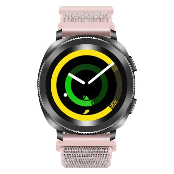 Samsung Galaxy Watch (46mm) erstatnings urrem i nylon med velkro lukning - Lyserød Pink