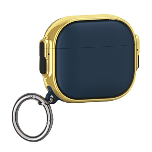 AirPods 3 electroplating case with ring buckle - Gold / Blue Blue