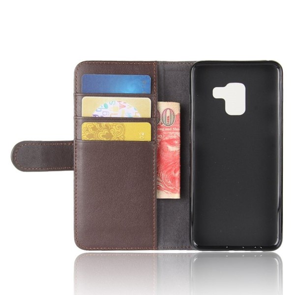 Samsung Galaxy A8 (2018) ægte læder flip etui - Kaffe Brown