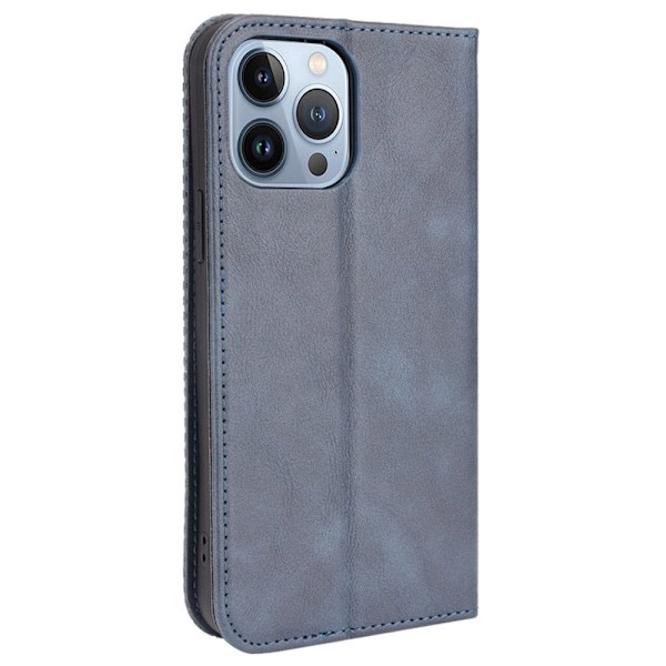 Bofink Vintage läder iPhone 14 fodral - Blå Blå