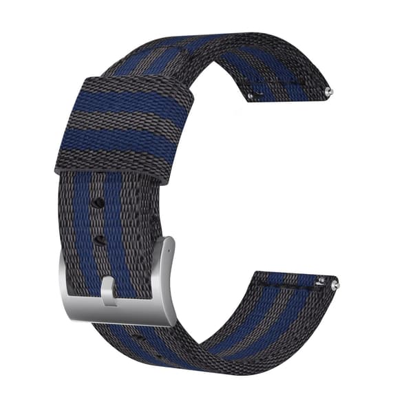 22 mm Bofink® lyxigt klockarmband i nylon - Blå Ränder Blå