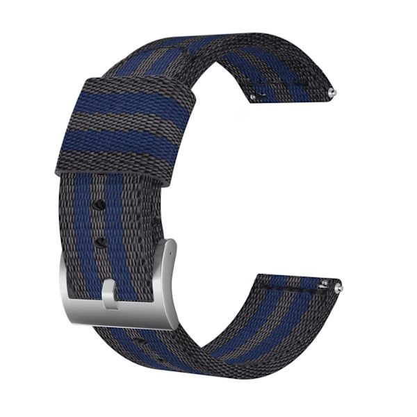 22mm Bofink® luksus nylon urrem - Blå Striber Blue