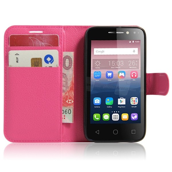 Mankell Alcatel OneTouch Pixi 4 (4) læder-etui med kortholder - Hot Pink Pink