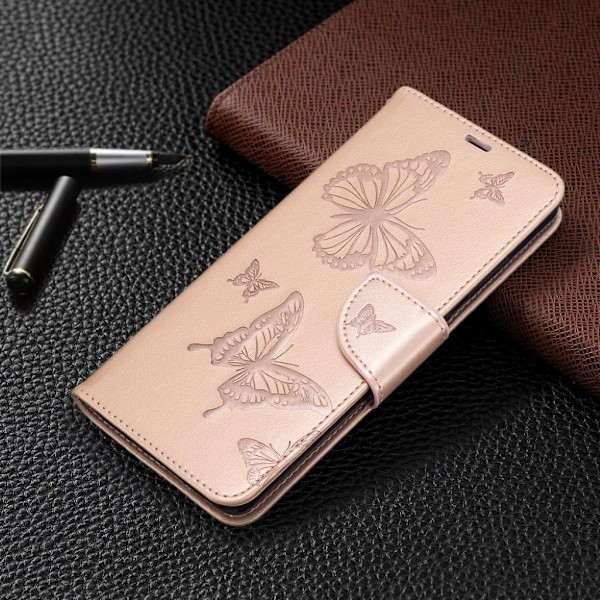 Butterfly läder Samsung Galaxy S20 Ultra fodral - Guld Guld