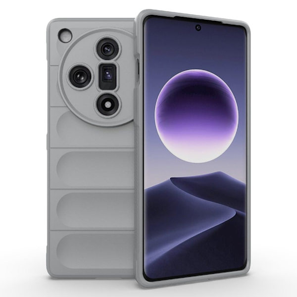 Blødt grebsformet Oppo Find X7 cover - Lysegrå Silver grey