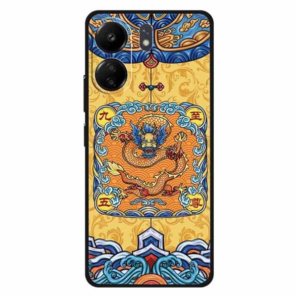 Imagine Xiaomi Redmi 13C / Xiaomi Poco C65 deksel - Keiser Og Drage Yellow