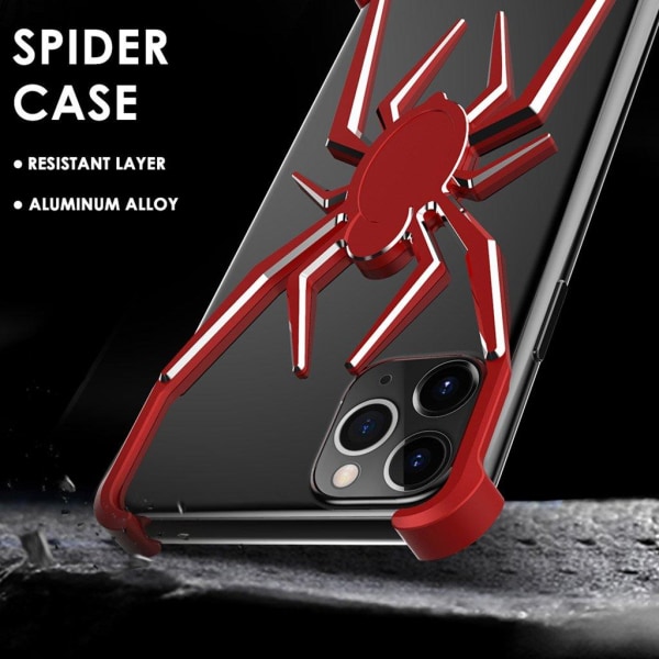 R-JUST Spider Alu -puskuri - iPhone 11 Pro - Punainen + Hopea Red