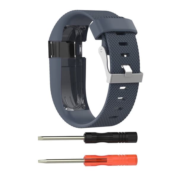 Fitbit Charge HR Stilrent silikon klockband - Storlek S Marin blå Svart