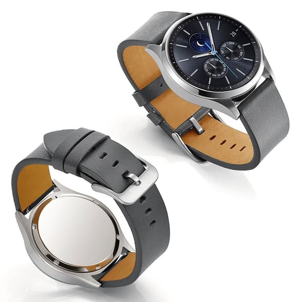 Samsung Gear S3 / Frontier klockarmband i äkta läder - Grå Silvergrå