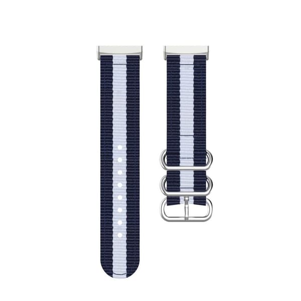Fitbit Sense / Versa 3 nylonklokkebånd - Blå / Hvit Blue