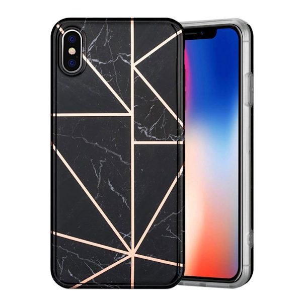 Marble iPhone XS Etui - Svart Black